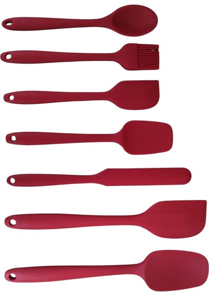 Servis Spatula Seti Silikon 7\'li Çift Renk Seçeneği