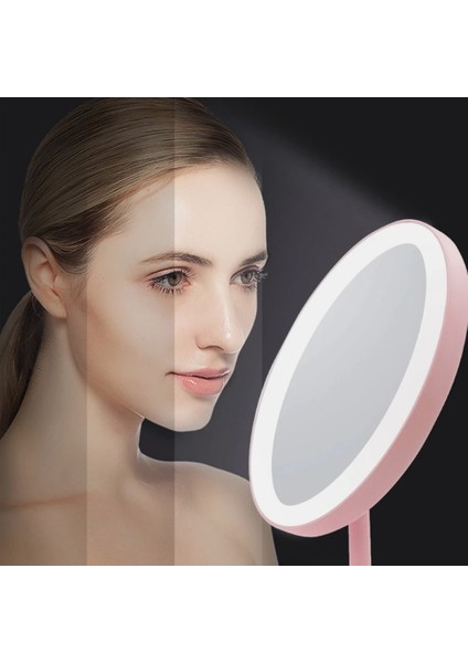Dokunmatik LED Işıklı USB'li Yuvarlak Masa Üstü Makyaj Aynası