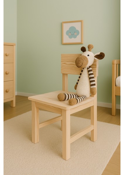 Iskandinav Tarzı Montessori Ahşap Çocuk Sandalyesi - %100 Doğal (2+ Yaş)