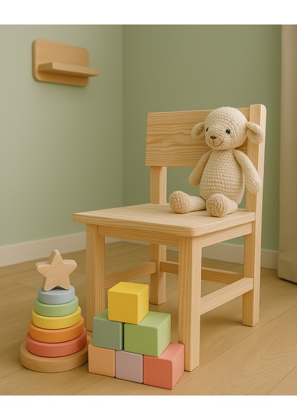 Iskandinav Tarzı Montessori Ahşap Çocuk Sandalyesi - %100 Doğal (2+ Yaş) fiyatları
