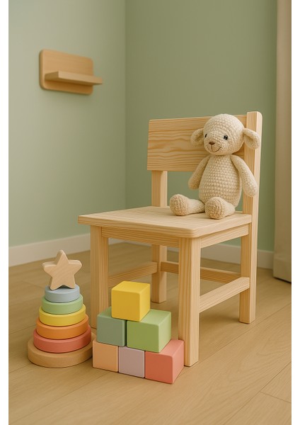 Iskandinav Tarzı Montessori Ahşap Çocuk Sandalyesi - %100 Doğal (2+ Yaş) modelleri