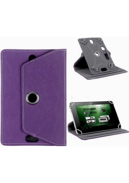 Vorcom S7 Classic Uyumlu Lüks Standlı Tablet Kılıfı Mor