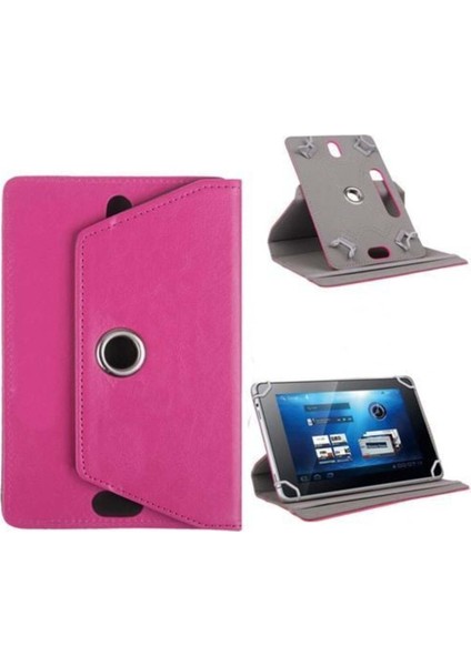 Apple iPad MW772TU/A Uyumlu Lüks Standlı Tablet Kılıfı Pembe