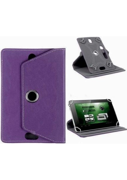 Alcatel Smart Tab 7 Wifi 8051 Uyumlu Lüks Standlı Tablet Kılıfı Mor
