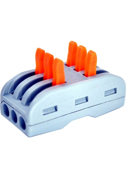 3 Giriş 3 Çıkış Kablo Konnektörü Mandallı Buat Klemensi 100 Ad