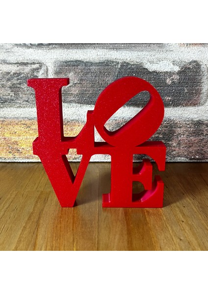 Love Ev Dekoru - Romantik Ev Dekoru, Modern - Kırmızı - Sevgili Hediyesi - Love Konsol Üzeri