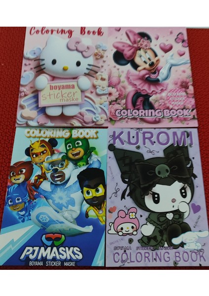 4 Adet Stickerli Boyama Kitabı