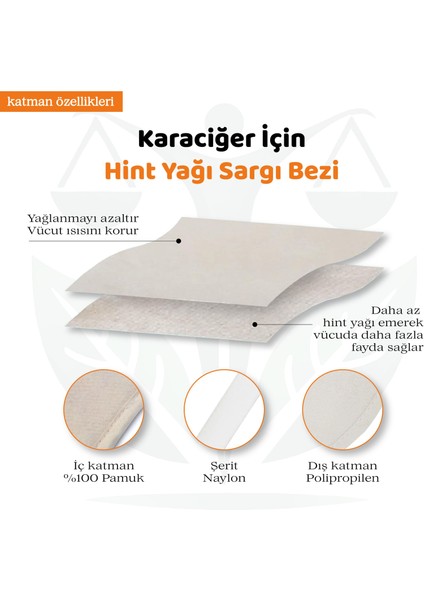 K.Ciğer Sargı Bezi (Çocuk Boy) * Detox * Tekrar Kullanılabilir |%100 Sızdırmaz + 100 ml Hint Yağı (Hexansız)