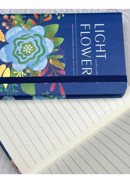 A6'lıght Flower Lacivert Lastikli Çizgili Defter fırsatları