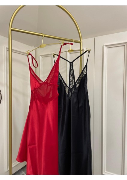 Saten Kırmızı Gecelik indirimleri