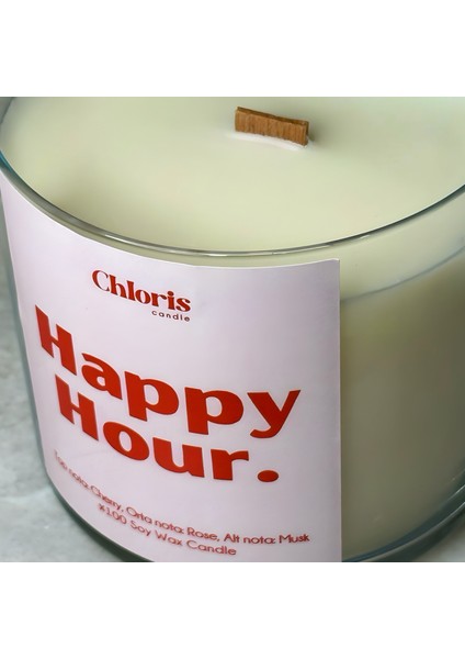 Happy Hour Kokulu Mum, Soya Wax Mum, Dekoratif Mum