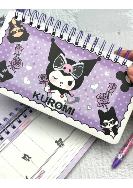 Kuromi Ile Haftalık Planlayıcı Spiralli Defter Mor fırsatları
