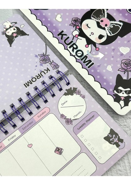 Kuromi Ile Haftalık Planlayıcı Spiralli Defter Mor indirimleri