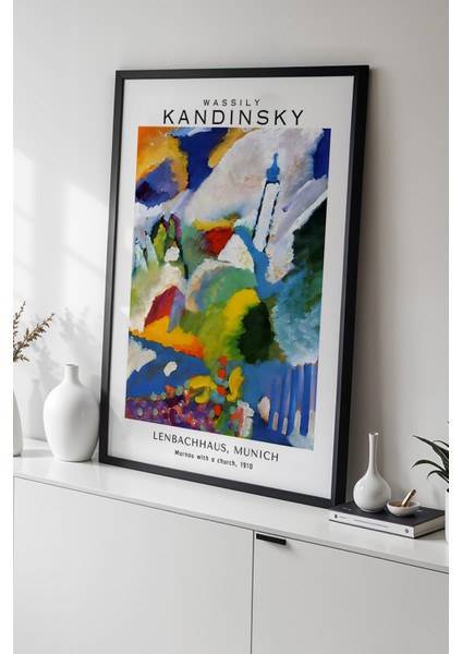 Wassily Kandinsky - Geometrik Ritim - Ahşap Çerçeveli Duvar tablosu