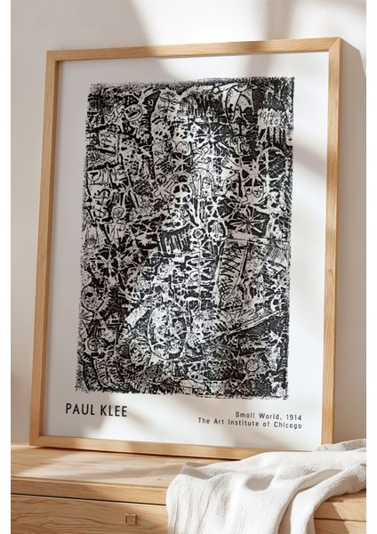 Paul Klee - Modern Fırça Izleri - Ahşap Çerçeveli Duvar tablosu