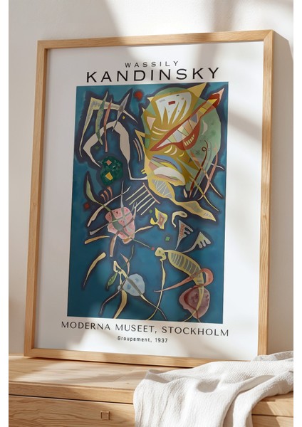 Wassily Kandinsky - Ekspresyonizm - Ahşap Çerçeveli Duvar tablosu