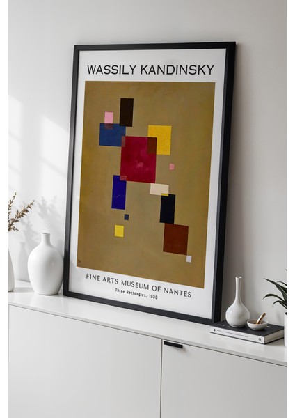 Wassily Kandinsky - Geometrik Ritim - Ahşap Çerçeveli Duvar tablosu