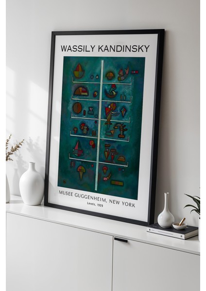 Wassily Kandinsky - Ekspresyonizm - Ahşap Çerçeveli Duvar tablosu