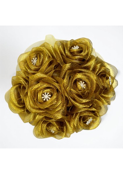 Ayaklı Porselen Vazoda Saten Güller - Dekoratif Çiçek - Masa Çiçeği - Hediyelik Çiçek fiyatları