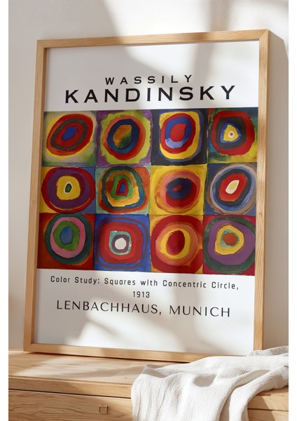 Wassily Kandinsky - Geometrik Ritim - Ahşap Çerçeveli Duvar tablosu