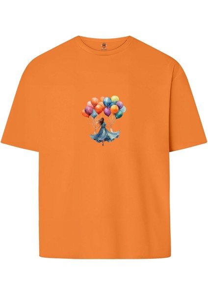 Flyballoon Unisex Çift Iplik Dokumalı Rahat Kalıp %100 Pamuk T-Shirt