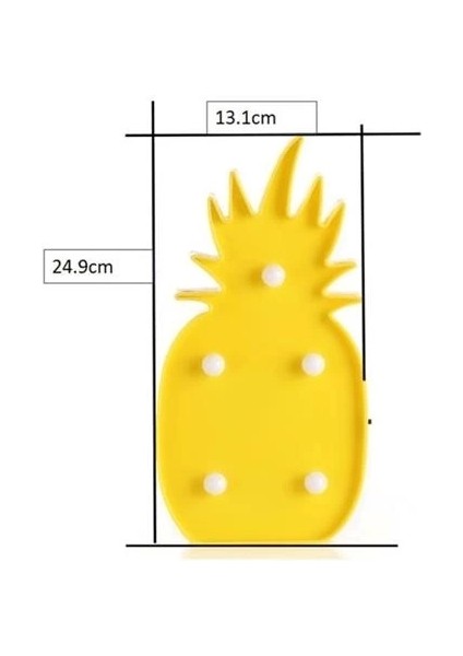 Ananas Şeklinde Ledli Dekoratif Eğlenceli Çocuk Gece Lambası (4887)