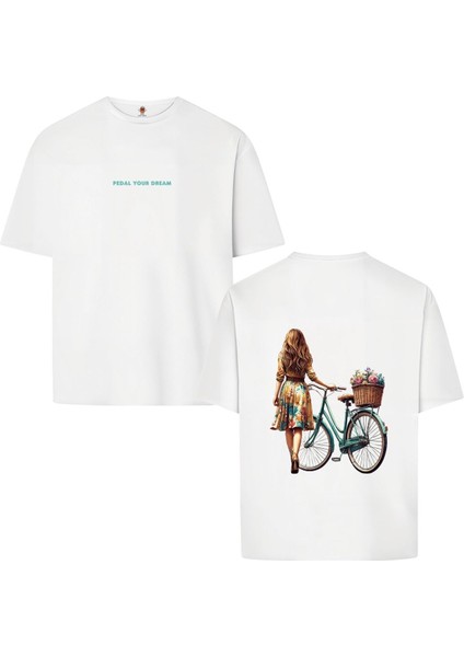 Biwomencyc Çift Iplik Dokumalı Rahat Kalıp %100 Pamuk T-Shirt