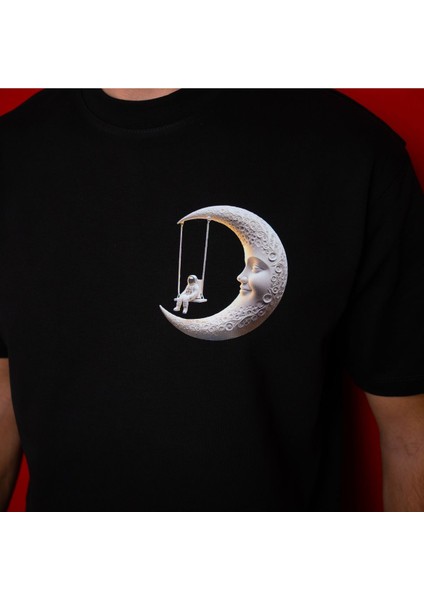 Moonspace Çift Iplik Dokumalı Rahat Kalıp PAMUK T-Shirt fiyatları