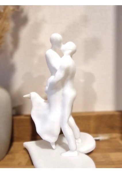 Öpüşen Sevgililer Heykeli Soyut Çift Heykeli 20 cm Soyut Biblo Heykel Dekor Ev Dekorasyon Hediyelik