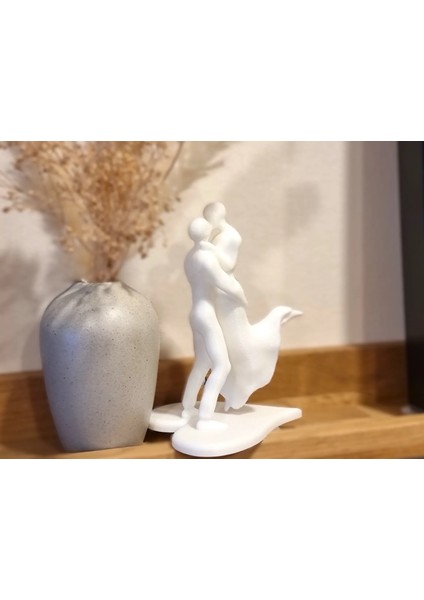Öpüşen Sevgililer Heykeli Soyut Çift Heykeli 20 cm Soyut Biblo Heykel Dekor Ev Dekorasyon Hediyelik
