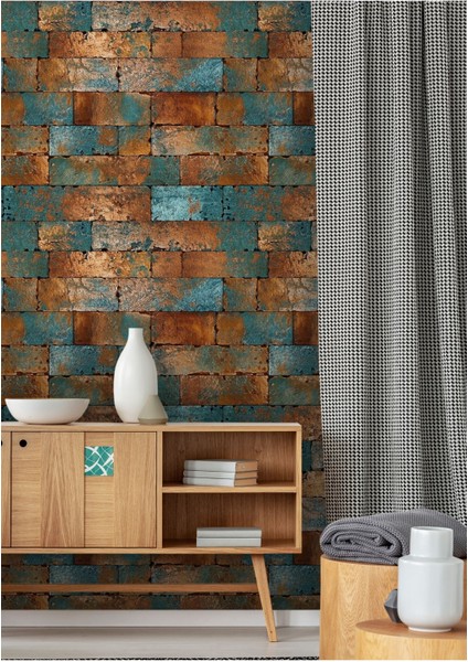 Kendinden Yapışkanlı Vintage Tuğla Desenli Duvar Kağıdı, Dıy Duvar Kağıdı, Banyo Için Duvar Kağıdı modelleri