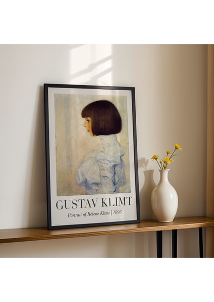 Gustav Klimt Helene Klimt'in Portresi 1898 Vintage Doğal Ahşap Çerçeveli Duvar Tablosu fiyatları