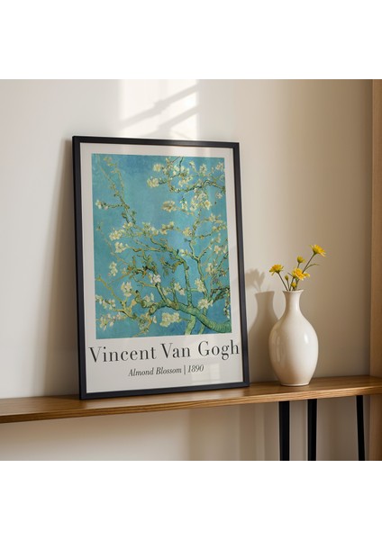 Vincent Van Gogh Badem Çiçeği 1890 Vintage Doğal Ahşap Çerçeveli Duvar Tablosu fiyatları