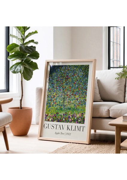 Gustav Klimt Elma Ağacı 1912 Vintage Doğal Ahşap Çerçeveli Duvar Tablosu fiyatları
