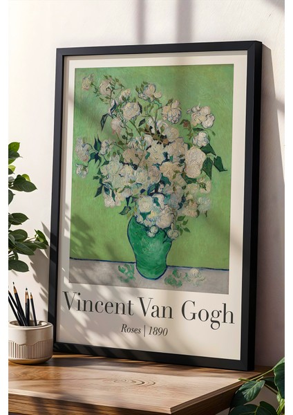 Vincent Van Gogh Güller 1890 Vintage Doğal Ahşap Çerçeveli Duvar Tablosu