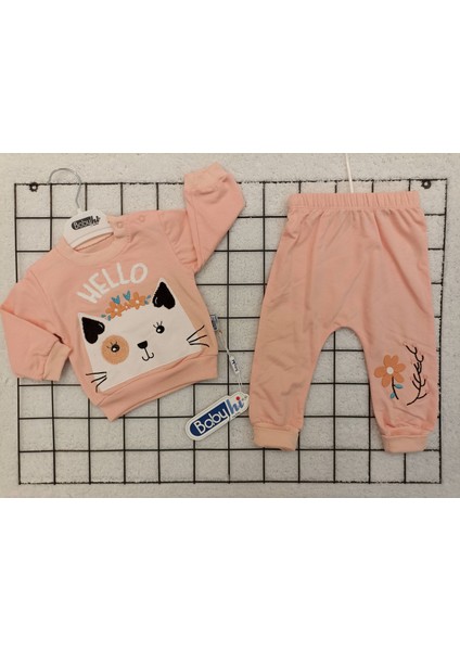 Mulyoso Butiq Babyhi Çiçek Taçlı Kedi 2'li Kız Bebek Takım, Hediyelik Bebek/çocuk Kıyafetleri