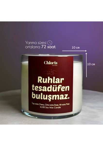 Ruhlar Tesadüfen Buluşmaz Kokulu Mum, Dekoratif Mum, Soya Wax Mum, Dekorasyon