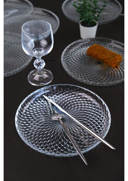 Aden Cam Pasta Tabağı 19 cm Sade 6'lı 2339 modelleri