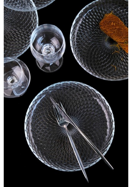 Aden Cam Pasta Tabağı 19 cm Sade 6'lı 2339 fırsatları