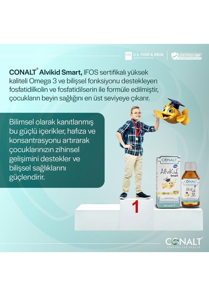 Alvikid Smart 150 ml Çocuğunuzun Zihinsel Potansiyelini Ortaya Çıkarın modelleri