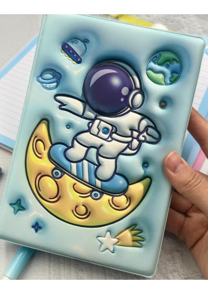 Sevimli Astronot Aya Yolculuk Yumuşak Dokulu Özel Seri Defter fırsatları
