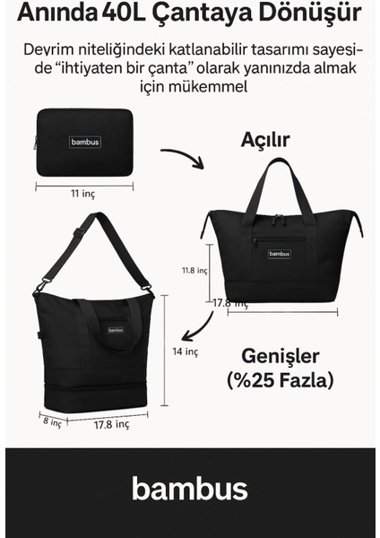 Genişleyebilen ve Küçülebilen Körüklü Günlük-Seyahat-Gezi-Omuz Çantası