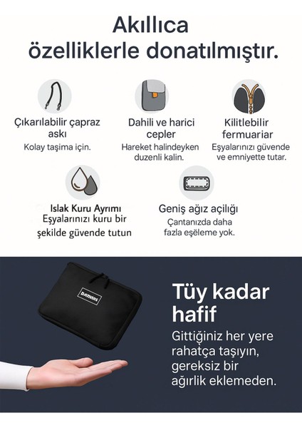 Genişleyebilen ve Küçülebilen Körüklü Günlük-Seyahat-Gezi-Omuz Çantası