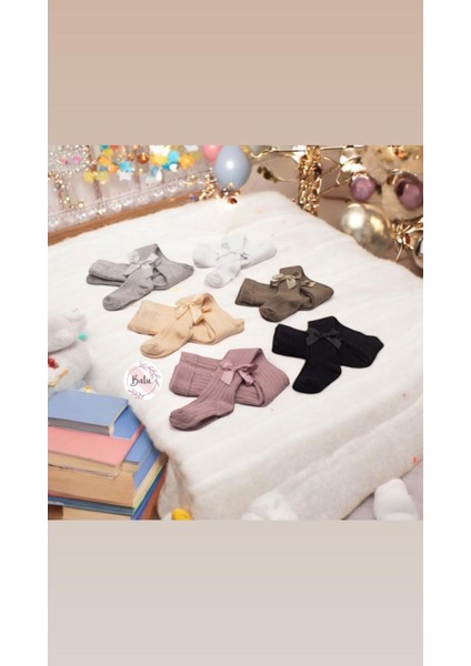 Kız Bebek ve Çocuk Fiyonklu Çorap Seti modelleri