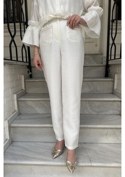 Pantolon 25MY3134 Beyaz