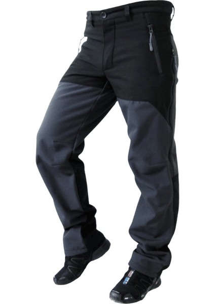 Softshell Rüzgar ve Suya Dayanıklı Pantolon Siyah-Gri