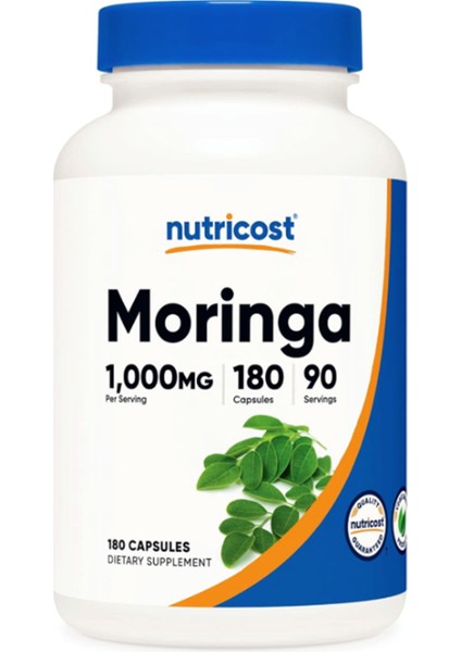Moringa 500MG, 180 Capsules (90 Servings) Abd Menşei
