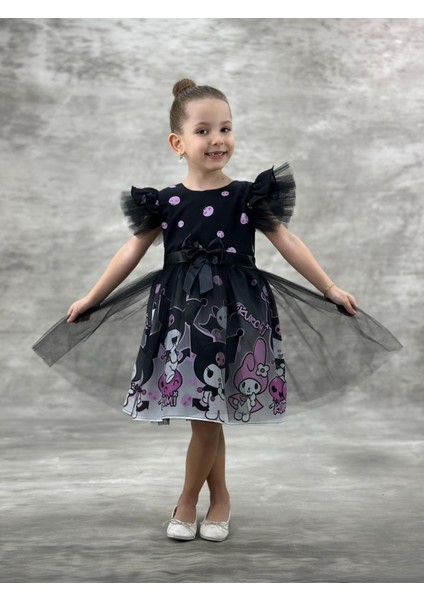 Kız Çocuk Tüllü Kuromi ve My Melody Desenli Tüllü Kız Çocuk Parti 2712Sİ fırsatları