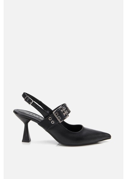 Kadın Siyah Kemerli Stiletto