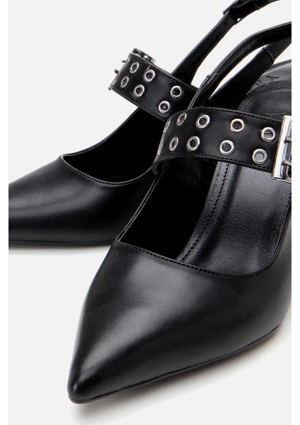 Kadın Siyah Kemerli Stiletto